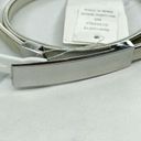 The Bar Silver Tone Coil Stretch Buckle Cinch Belt Size Medium M Photo 9