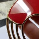 Monet Vintage Signed  Gold Tone Red Enamel Brooch Pin Photo 8