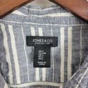 Pacific&Co Jones &  Womens Shirt Size Large Gray Stripe Collared Button Down Long Sleeve Photo 3