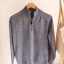 Vintage Cable Knit Quarter Zip Collared Sweater in Gray Photo 0