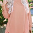 Edge NEW Dusty Peach Bohemian Exposed Seam Raw  Hi Lo Hemline Top Size Large Photo 9