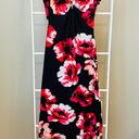 Charlotte Russe Black & Pink Floral Strappy Back Maxi Dress S Photo 0