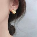 18K Gold Plated White Pearl Stud Earrings for Women Photo 2