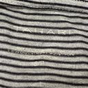 Tahari  Gray Black Striped Stretch Turtleneck Shirt Size Small Photo 4