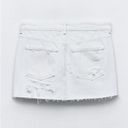 ZARA  RIPPED TRF DENIM Jean MINI SKIRT White Size S NEW Photo 10