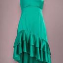 Cinq à Sept Cinq a Sept 100% Silk Colina Ruffle One Shoulder Cocktail Dress Sz 2 Jade Green Photo 10