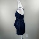 Angel Biba  Navy Blue Gathered Side Tie Sleeveless V-Neck Wrap Mini Dress Small Photo 7