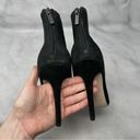 Jessica Simpson NEW  Piercie Suede Clear V Notch Pointed Ankle Boots Black 10 Photo 4