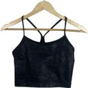 Aerie  Offline The Hugger Crackle Racerback Sports Bra in Black Size S Photo 5