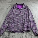 Peter Millar  Womens Jacket Size L Moisture Wicking 1/4 Zip Purple Thumb Holes Photo 0