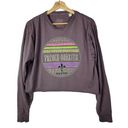 Blue 84  Purple French Quarter New Orleans Travel Cropped Long Sleeve T-Shirt M Photo 0