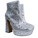 Jessica Simpson  Womens 9.5 Dollyi Crystal Embellished Bootie Silver NEW Photo 1