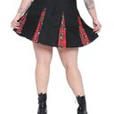 Hot Topic  Skelanimals Plaid Contrast Pleated Unicorn Skull Skirt Black Red Small Photo 3