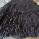 E by ECI black silk maxi tiered sheer overlay lace witchy maxi skirt size 12 Photo 10