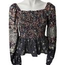 Angie  Square Neck Boho Peasant Blouse Photo 0