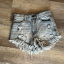 Urban Outfitters  High Rise Cheeky Grey Denim Shorts Photo 1