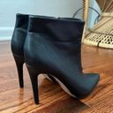 BCBGeneration black faux leather pointed toe heminy heeled booties size 6.5 Photo 1