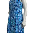 Carmen Marc Valvo Luxe by  Blue Floral Sleeveless Pleated Cocktail Dress 8 Summer Photo 3