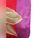 Oscar de la Renta  Silk Floral Scarf Vintage Purple Red Photo 4