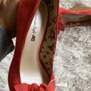 American Eagle New Orange suede peep toes wedge shoes, Size 7 Photo 11