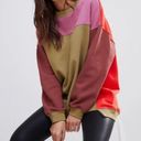 BLANK NYC  Boozy Rainbow block color crew neck long-sleeved sweatshirt L Photo 1