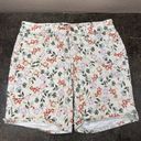 NYDJ  Jeans Shorts White SZ 8P Floral Print Ella Lift Tuck Stretch Denim Photo 0