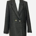 Mango MNG  Black Tweed Blazer Suit Jacket Size XL; measurements in pictures Photo 0