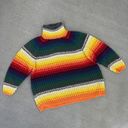 Moda  International Vintage Rainbow Striped Chunky Oversized Sweater Medium Photo 10