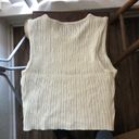 White crewneck cable knit sweater vest (Size S) Photo 1