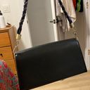 Black Braided Shoulder Bag Gold Accents Photo 3