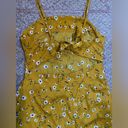 Sundress Mustard White Flowers Spaghetti Straps Tie back‎ Wrap Skirt Size Small Orange Photo 7