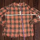 Max Studio Women’s Size Large Red Tartan Plaid Button Down Shirt • Shirred Cuffs Photo 16