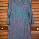 Aryeh Boutique  Turquoise and Hot Pink Patterned 3/4 Length Sleeve Dress Medium Photo 0