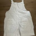 NEW White Cotton Linen Short Overalls Bib Shortalls with Pockets M Size M Photo 6