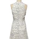 Rebecca Taylor  Gray White Zebra Print Pleated Flounce Hem Mini Dress Size 2 Photo 5