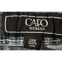 Cato  Woman High Rise Wide Leg Denim Blue Jeans‎ Decorative Pockets Size 24W Photo 3