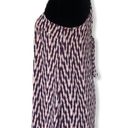 Lush Clothing Lush Chevron Print Lace Up Back Navy Cream Burgundy Sleeveless Swing Dress Photo 2