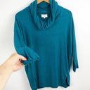 Lou & grey  Teal Blue Cowl Neck Super Soft comfy Light Weight Pullover Sweater S Photo 3