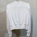 Generation Love  Women's Blair Velour Bomber Jacket XSMALL White Lined Pockets Photo 4