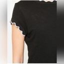 Cinq à Sept  Eve Scalloped Tee Shirt in Black XS Photo 2