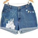 Disney Gitano Vintage Denim Hand Painted  Mickey Mouse High Waisted Jean Shorts Photo 0