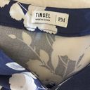 Tinsel Town Denim Couture Tinsel Size PM V Neckline Floral Boho Blouse Photo 10