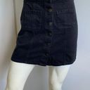 Garage  XS button front black denim mini-skirt Photo 0