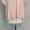 Free People  Terese Velvet Pink Tint Short Sleeves Top, Sz Medium Photo 3