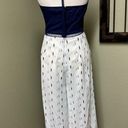 Anthropologie  Endless Rose blue/white sleeveless neck tie pant romper Photo 1