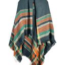 Boutique Orange & Navy Blue Knit Large Blanket Scarf Wrap Accessory One Size Photo 0