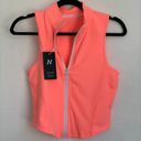 Halara NWT  Mock Neck Zip Front Sleeveless Cropped Tank Top in Dreamy Peach Pink Photo 1