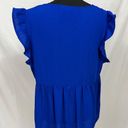 Vine & Love  BABYDOLL TOP IN ROYAL BLUE (Large) Photo 1