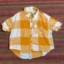 Arizona Jeans YELLOW PLAID CROP TOP BUTTON UP Photo 0