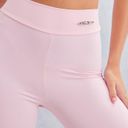 Pretty Little Thing Baby Pink Sport Metal Badge Sculpt High Waist Flare Pants Photo 3